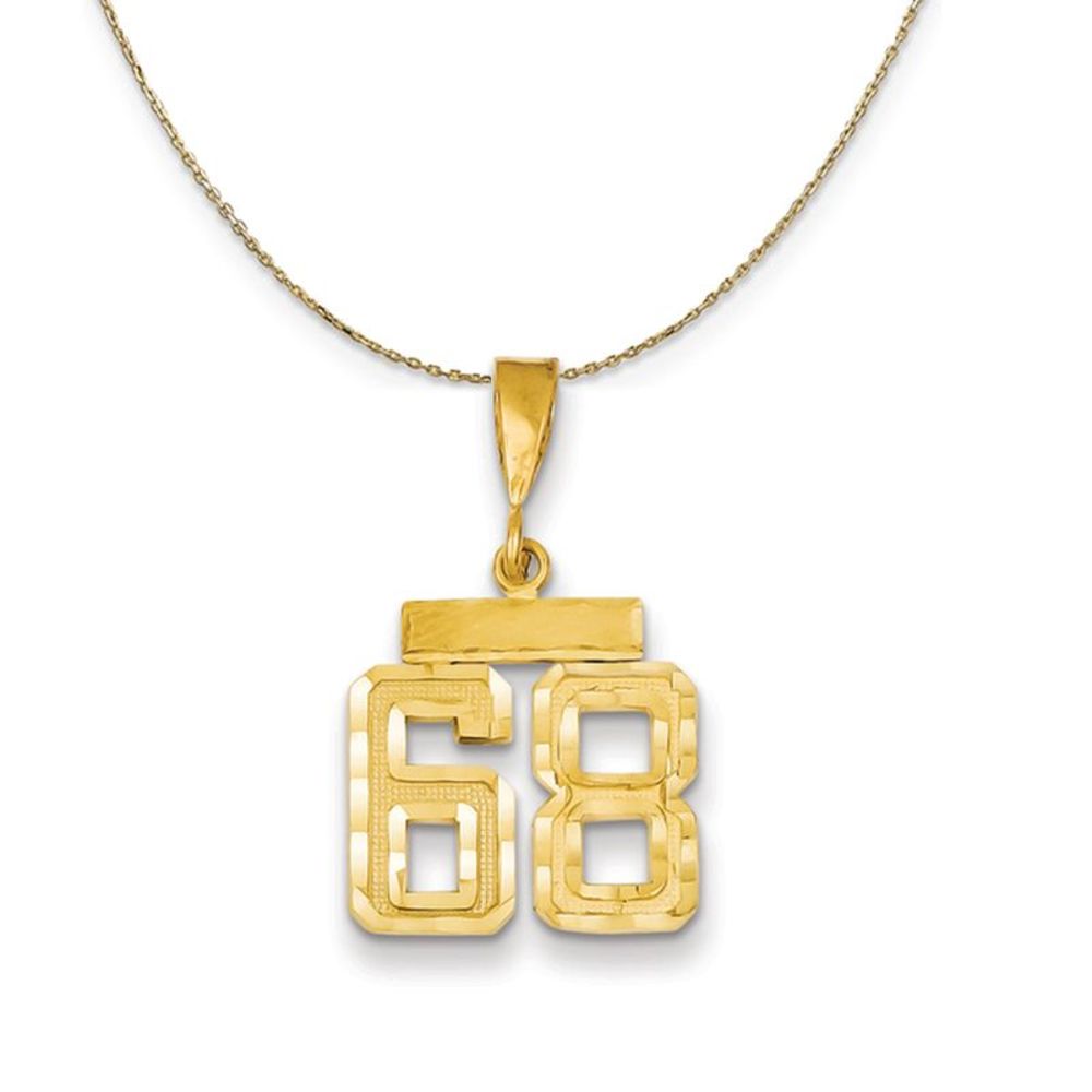 14k Yellow Gold, Varsity, Sm D/C Necklace Number 68 - 18 Inch